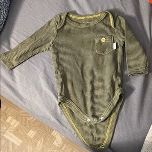 Tahari Olive Buttoned Kids Bodysuit